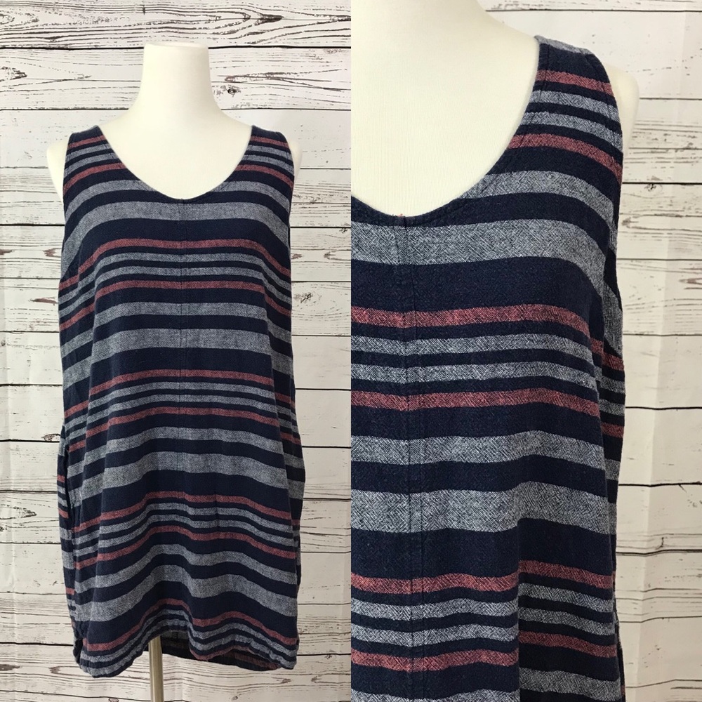 Old Navy Striped Linen Tunic Dress